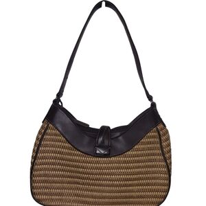 Rolfs Tan and Black Woven Shoulder Bag